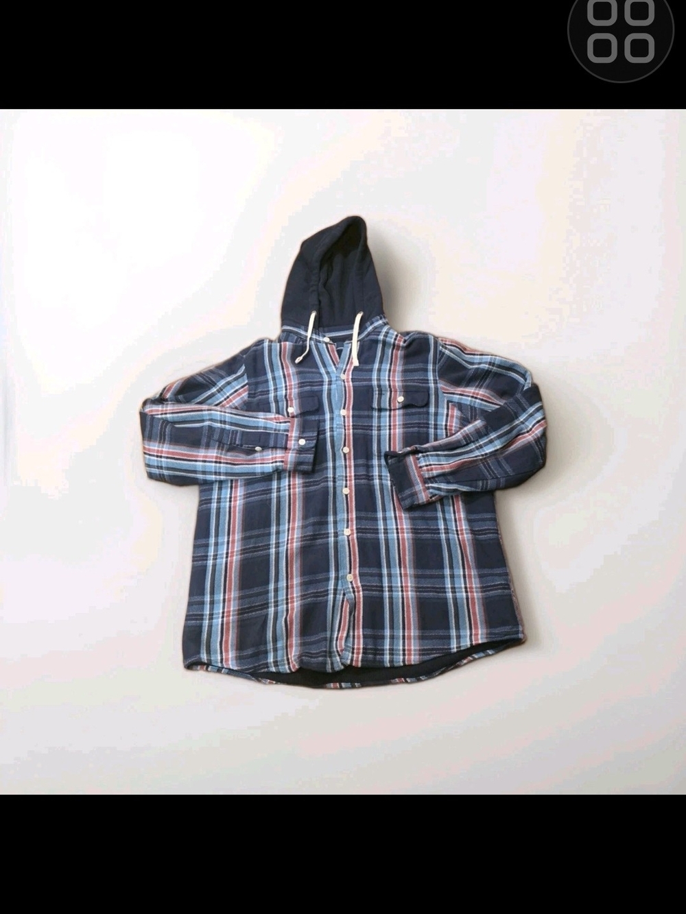 Polo by Ralph Lauren Navy Plaid Button-Down Hooded Shirt